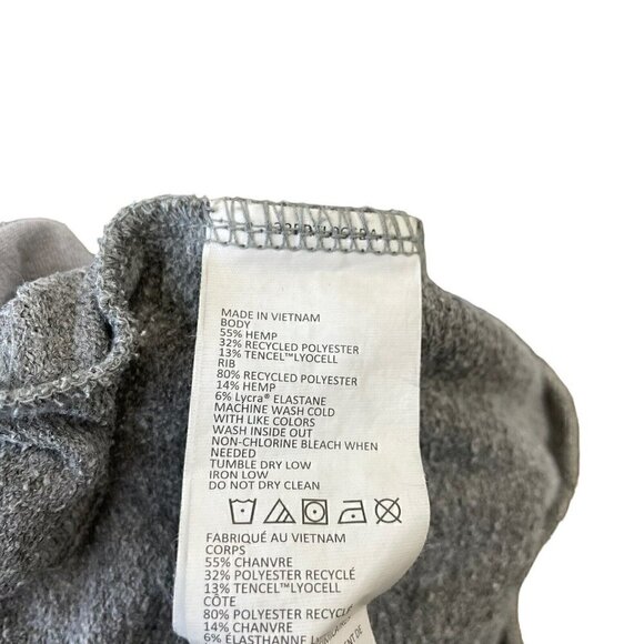 prAna Hemp Blend Sweatshirt Dress Laced Neck Long Sleeve Heather Gray size Small - Picture 7 of 7